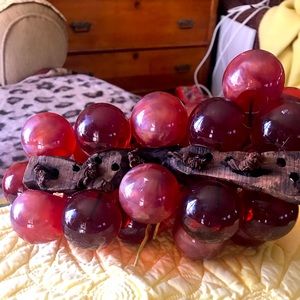 Vintage Large Acrylic Red /burgundy grapes